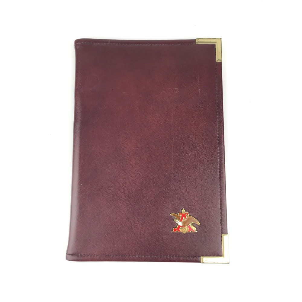 Anheuser-Busch Budweiser Eagle Logo Leather Portfolio‎ Case Folio Hazel USA